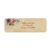 Rustic Elegant Wedding Return Address Labels (Voorkant)