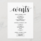 Rustic Elegant Wedding Welcome and Itinerary Card Programmakaart (Achterkant)