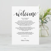 Rustic Elegant Wedding Welcome and Itinerary Card Programmakaart (Staand voorkant)