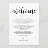 Rustic Elegant Wedding Welcome and Itinerary Card Programmakaart (Voorkant)