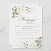 Rustic Elegant White Greenery Floral Wedding Bedankkaart (Voorkant)