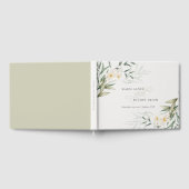 Rustic Elegant White Greenery Floral Wedding Gastenboek (Volledig)