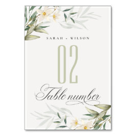 Rustic Elegant White Greenery Floral Wedding Kaart