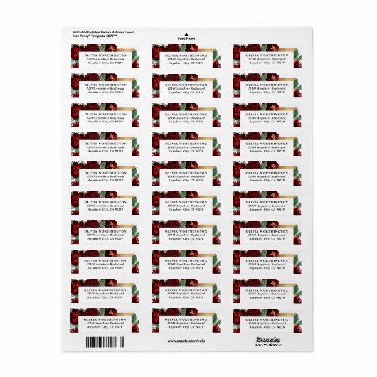 Rustic Elegant White Wedding Etiket (Full Sheet)