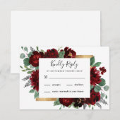 Rustic Elegant White Wedding RSVP Kaartje (Voorkant / Achterkant)
