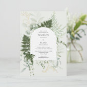 Rustic Elegant Wild Forest Fern Greenery Wedding Kaart (Staand voorkant)
