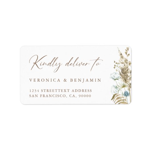 Rustic Elegant Wildflower Return Address Labels (Voorkant)