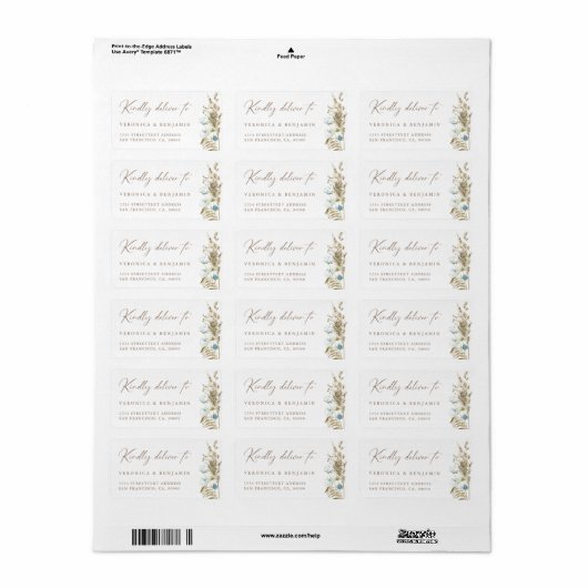 Rustic Elegant Wildflower Return Address Labels (Full Sheet)