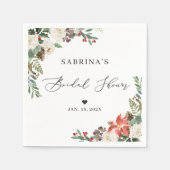 Rustic Elegant Winter Floral Vrijgezellenfeest Servet (Voorkant)