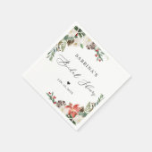 Rustic Elegant Winter Floral Vrijgezellenfeest Servet (Hoek)