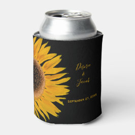 Rustic Elegant Yellow Black Sunflower Wedding Blikjeskoeler