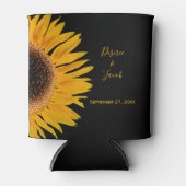 Rustic Elegant Yellow Black Sunflower Wedding Blikjeskoeler (Voorkant)