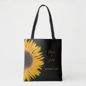 Rustic Elegant Yellow Black Sunflower Wedding Tote Bag (Voorkant)