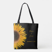Rustic Elegant Yellow Black Sunflower Wedding Tote Bag (Achterkant)