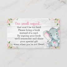 Rustic Elephant Baby shower Boek Aanvraag Kaart