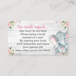 Rustic Elephant Baby shower Boek Aanvraag Kaart