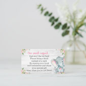 Rustic Elephant Baby shower Boek Aanvraag Kaart (Staand voorkant)