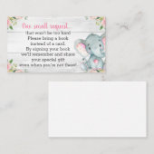 Rustic Elephant Baby shower Boek Aanvraag Kaart (Voorkant / Achterkant)