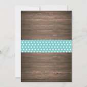 Rustic Elephant Baby shower Invitation Aqua Kaart (Achterkant)