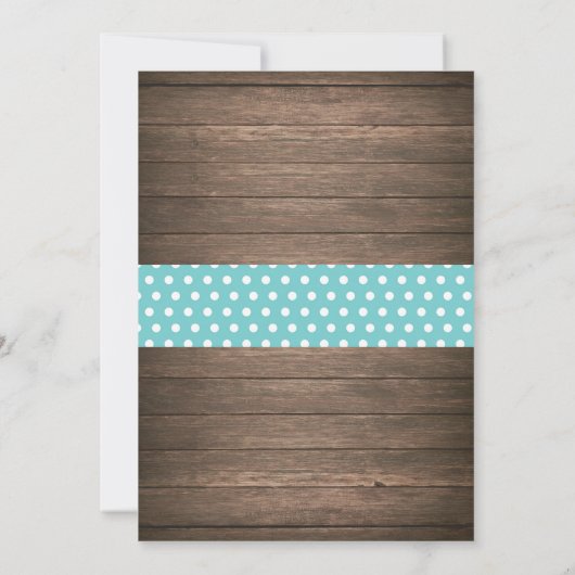 Rustic Elephant Baby shower Invitation Aqua Kaart (Achterkant)