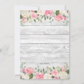 Rustic Elephant Baby Shower Invitations for a Girl Kaart (Achterkant)