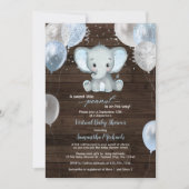 Rustic Elephant Boy-ballonnen Virtueel Baby shower Kaart (Voorkant)