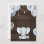 Rustic Elephant Boy-ballonnen Virtueel Baby shower Kaart (Achterkant)
