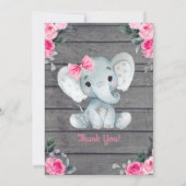 Rustic Elephant Drive Baby shower Uitnodiging roze (Achterkant)