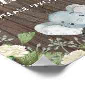 Rustic Elephant Favors / Botanische Greenery Party Poster (Hoek)