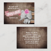 Rustic Elephant Girl brengt Baby shower boeken mee Informatiekaartje (Voorkant / Achterkant)