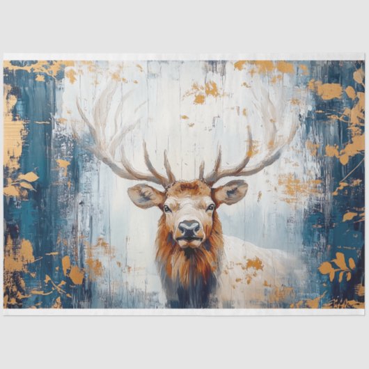 Rustic Elk Decoupage Tissue Paper Tissuepapier (Voorkant)