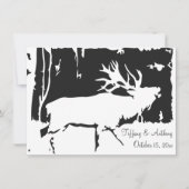 Rustic Elk Hunting Theme Wedding Invitations Kaart (Voorkant)