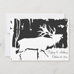 Rustic Elk Hunting Theme Wedding Invitations Kaart