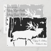 Rustic Elk Hunting Theme Wedding Invitations Kaart (Voorkant / Achterkant)