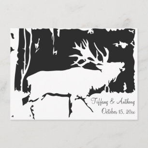Rustic Elk Hunting Theme Wedding Invitations Kaart