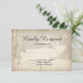 Rustic Elk Hunting Wildlife Wedding RSVP-kaarten RSVP Kaartje (Staand voorkant)