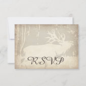 Rustic Elk Hunting Wildlife Wedding RSVP-kaarten RSVP Kaartje (Achterkant)