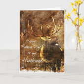 Rustic Elk Husbands Vaderdag Kaart (Gele Bloem)