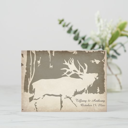 Rustic Elk jaagende uitvindingen in het wild Kaart (Staand voorkant)