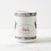 Rustic Elk/rendierlijk monogram Koffiemok (Center)