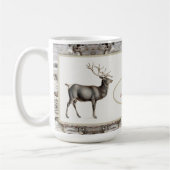 Rustic Elk/rendierlijk monogram Koffiemok (Links)