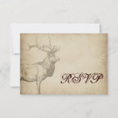 Rustic Elk Wildlife Antlers bruiloft RSVP-kaarten RSVP Kaartje (Achterkant)