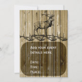 Rustic Elk Wildlife Hunting Invitations Kaart (Voorkant)