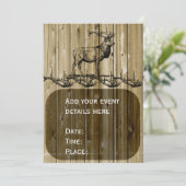 Rustic Elk Wildlife Hunting Invitations Kaart (Staand voorkant)