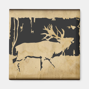 Rustic Elk Wildlife Hunting Natuur Animals Fridge Magneet