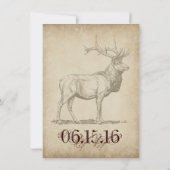 Rustic Elk Wildlife Hunting Wedding Invitting Kaart (Achterkant)