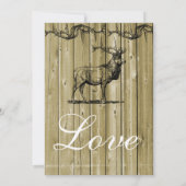 Rustic Elk Wildlife Hunting Wedding Invitting Kaart (Achterkant)