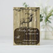 Rustic Elk Wildlife Hunting Wedding RSVP Card (Staand voorkant)