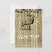 Rustic Elk Wildlife Hunting Wedding RSVP Card (Achterkant)