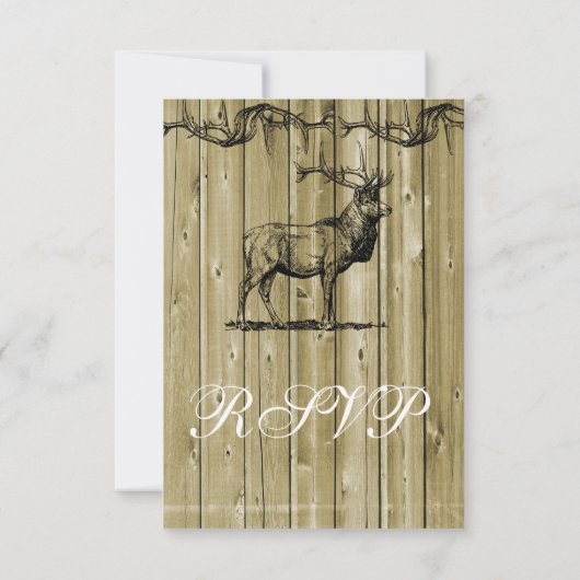 Rustic Elk Wildlife Hunting Wedding RSVP Card (Achterkant)